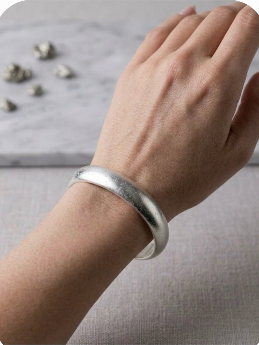 Silver Dome Cuff Bracelet - Women's Jewelry